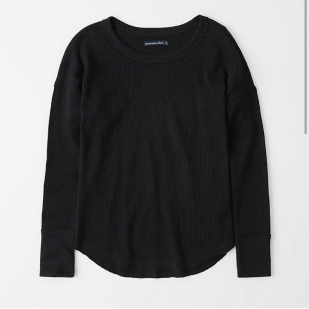 Abercrombie Long Sleeve Waffle Black L Women’s Size Large